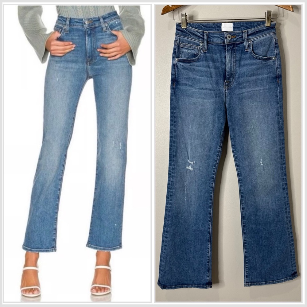 NWOT Jonathan Simkhai Standard River Bootcut‎ High Rise Distressed Denim Jeans